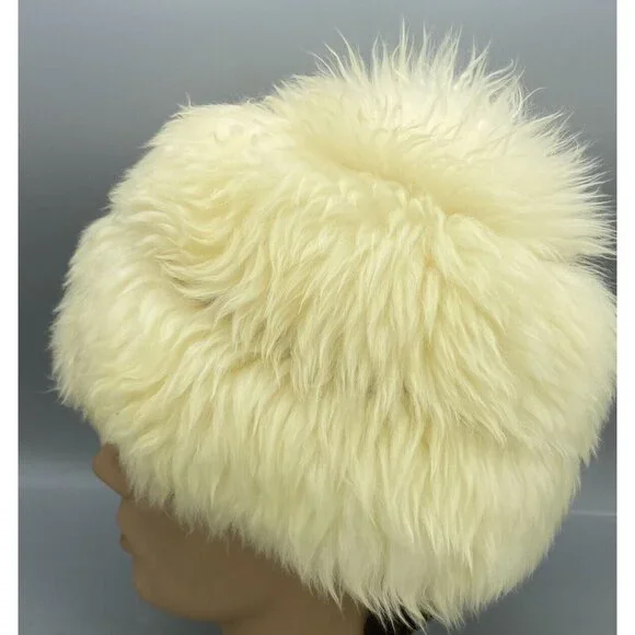 Vtg Genuine Tuscan Lamb Skin Fur Hat Made In Italy